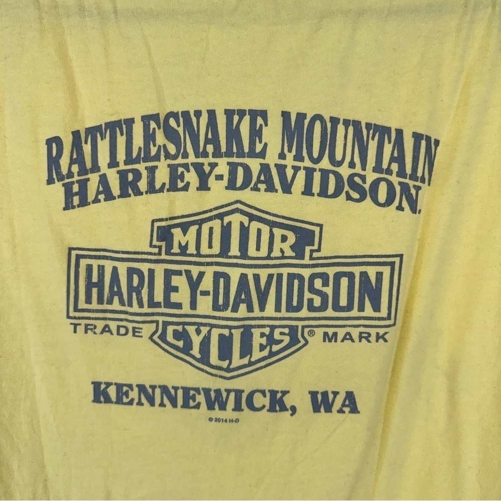 Harley Davidson Women’s Rattlesnake Mountain Yellow Graphic T Shirt Size S - Picture 5 of 7